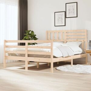 vidaXL Rama łóżka, 150x200 cm, lite drewno obraz