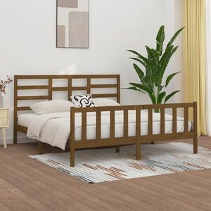 vidaXL Rama łóżka, miodowy brąz, lite drewno, 180x200 cm obraz
