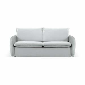 Jasnoszara aksamitna rozkładana sofa 214 cm Vienna – Cosmopolitan Design obraz