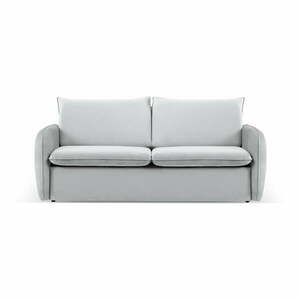 Jasnoszara aksamitna rozkładana sofa 194 cm Vienna – Cosmopolitan Design obraz