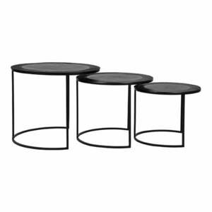 Czarne metalowe okrągłe stoliki zestaw 3 szt. ø 55 cm Tres – LABEL51 obraz