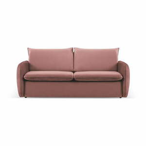 Różowa aksamitna rozkładana sofa 214 cm Vienna – Cosmopolitan Design obraz