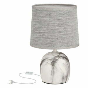 Jasnoszara lampa stołowa z tekstylnym kloszem (wys. 25 cm) Adelina – Candellux Lighting obraz