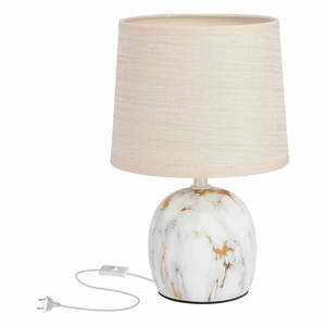 Kremowa lampa stołowa z tekstylnym kloszem (wys. 25 cm) Adelina – Candellux Lighting obraz