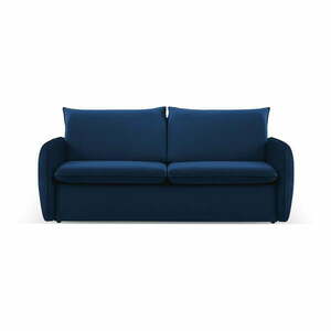 Ciemnoniebieska aksamitna rozkładana sofa 194 cm Vienna – Cosmopolitan Design obraz