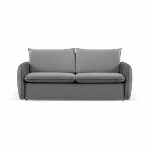 Szara aksamitna rozkładana sofa 194 cm Vienna – Cosmopolitan Design obraz