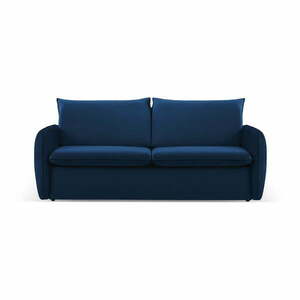 Ciemnoniebieska aksamitna rozkładana sofa 214 cm Vienna – Cosmopolitan Design obraz