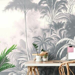 Samoprzylepna tapeta tropikalne drzewa w stylu vintage obraz