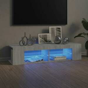 vidaXL Szafka TV z oświetleniem LED, szary dąb sonoma, 135x39x30 cm obraz