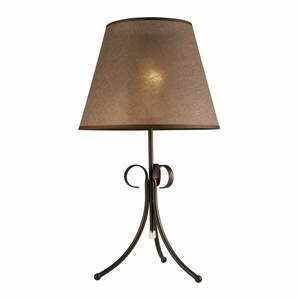 Ciemnobrązowa lampa stołowa z tekstylnym kloszem (wys. 55 cm) Lorenzo – LAMKUR obraz