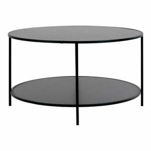 Czarny okrągły stolik z czarnym blatem ø 80 cm Vita – House Nordic obraz