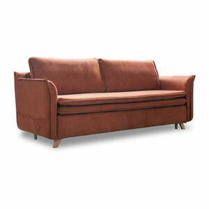 Ceglasta aksamitna rozkładana sofa 225 cm Charming Charlie – Miuform obraz