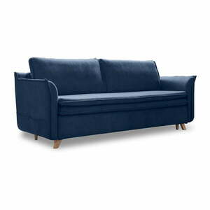 Ciemnoniebieska aksamitna rozkładana sofa 225 cm Charming Charlie – Miuform obraz