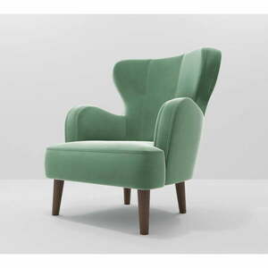 Zielony aksamitny fotel Lento – Ropez obraz