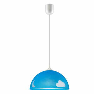 Niebieska lampa dziecięca ze szklanym kloszem ø 30 cm Day & Night – LAMKUR obraz