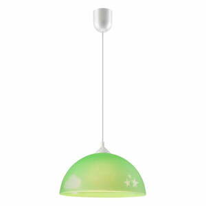Zielona lampa dziecięca ze szklanym kloszem ø 30 cm Day & Night – LAMKUR obraz