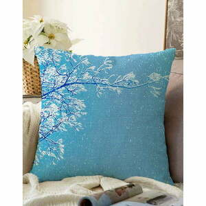 Niebieska poszewka na poduszkę z domieszką bawełny Minimalist Cushion Covers Winter Wonderland, 55x55 cm obraz