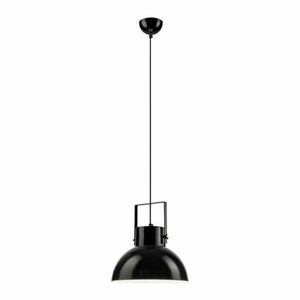 Lampa wisząca w kolorze czarni z połyskiem ze szklanym kloszem ø 30 cm Kira – LAMKUR obraz