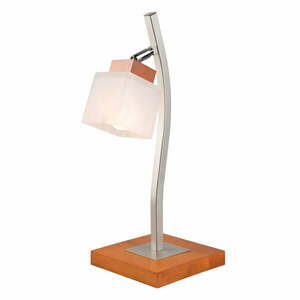 Brązowa lampa stołowa ze szklanym kloszem (wys. 45 cm) Dana – LAMKUR obraz