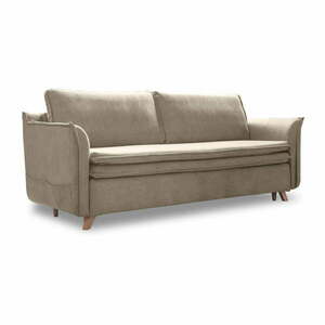 Beżowa aksamitna rozkładana sofa 225 cm Charming Charlie – Miuform obraz