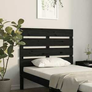 vidaXL Wezgłowie łóżka, czarne, 90x3x80 cm, lite drewno sosnowe obraz