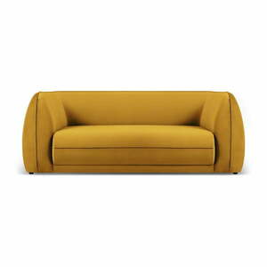 Żółta aksamitna sofa 190 cm Lando – Micadoni Home obraz