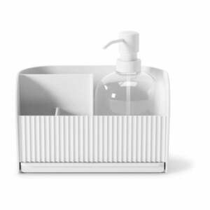Biały stojak na akcesoria do mycia naczyń z plastiku z recyklingu Sling – Umbra obraz