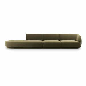 Zielona aksamitna sofa 302 cm Miley – Micadoni Home obraz