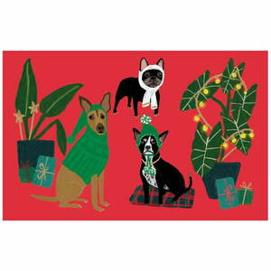 Kartki zestaw 8 szt. ze świątecznym motywem Cat and Dog Palais – Roger la Borde obraz