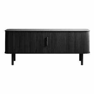 Czarna szafka pod TV w dekorze dębu 160x56 cm Cavo – Unique Furniture obraz