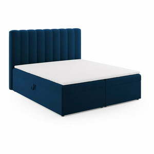 Ciemnoniebieskie łóżko boxspring ze schowkiem 180x200 cm Gina – Milo Casa obraz
