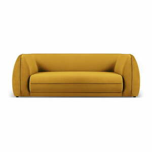 Żółta aksamitna sofa 225 cm Lando – Micadoni Home obraz