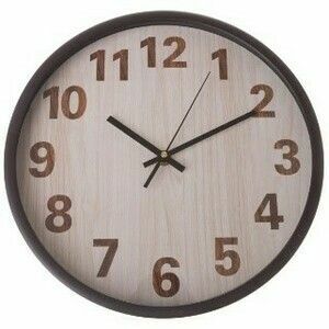 Zegar ścienny Wood style, śr. 30, 5 cm, plastik obraz