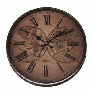 Zegar ścienny Globe, śr. 31 cm, plastik obraz