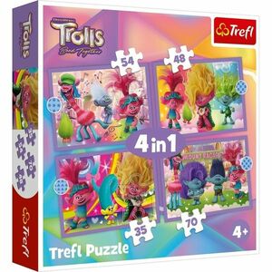 Trefl Puzzle Trolle 3 Kolorowe przygody, 4w1 (35, 48, 54, 70 elem.) obraz