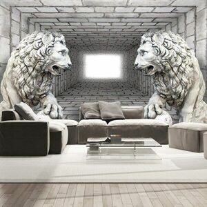 Tapeta samoprzylepna lwy z kamienia - Kamienne Lwy obraz