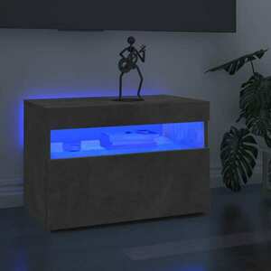vidaXL Szafka pod TV z oświetleniem LED, szarość betonu, 60x35x40 cm obraz