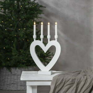 Biały świąteczny świecznik LED Star Trading Dala, wys. 45 cm obraz