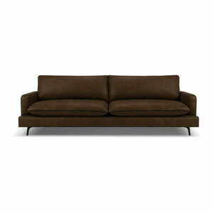 Ciemnobrązowa skórzana sofa 260 cm Virna – Micadoni Home obraz