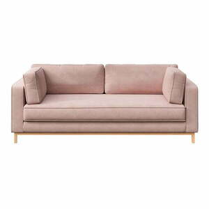 Jasnoróżowa aksamitna sofa 222 cm Celerio – Ame Yens obraz