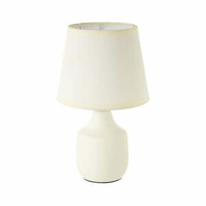 Biało-kremowa ceramiczna lampa stołowa z tekstylnym kloszem (wys. 24 cm) – Casa Selección obraz