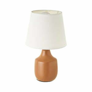Biało-brązowa ceramiczna lampa stołowa z tekstylnym kloszem (wys. 24 cm) – Casa Selección obraz
