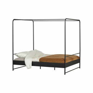 Czarne metalowe łóżko dwuosobowe vtwonen Bunk, 160x200 cm obraz
