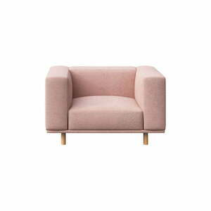 Różowy fotel z materiału bouclé Kukumo – Ame Yens obraz