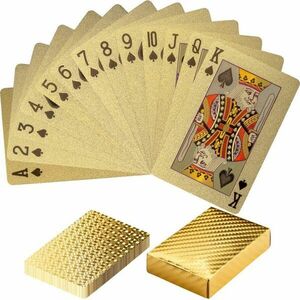 Karty pokerowe plastikowe - złote obraz
