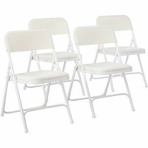 Krzesła składane, 4 szt, białe obraz