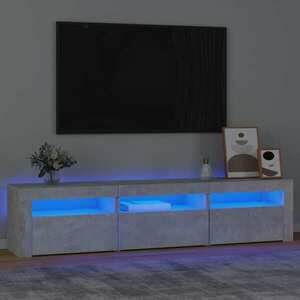 vidaXL Szafka pod TV z oświetleniem LED, szarość betonu, 180x35x40 cm obraz