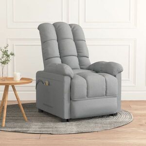 vidaXL Elektryczny fotel masujący, jasnoszary, tkanina obraz