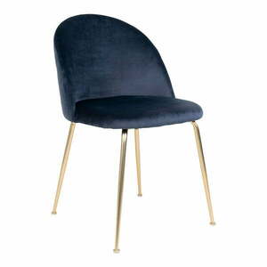 Aksamitne krzesła w niebiesko-złotym kolorze zestaw 2 szt. Geneve – House Nordic obraz