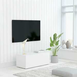 vidaXL Szafka pod telewizor, biała, 80x34x30 cm, płyta wiórowa obraz